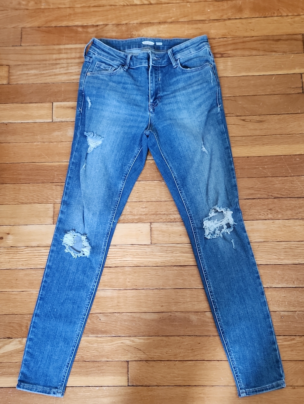 Old Navy Blue Distressed Ankle Skinny Jeans